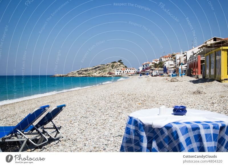 Strand von Kokkari auf der Insel Samos kokkari Feiertag MEER Meer Urlaub reisen Sommer Großstadt Seeküste Architektur Tourismus blau Küste mediterran Europa