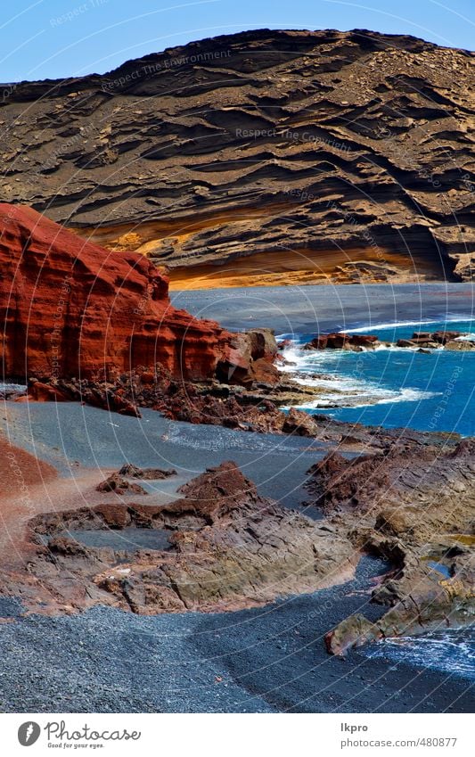 in el golfo lanzarote spanien muscheln Ferien & Urlaub & Reisen Tourismus Ausflug Sommer Strand Meer Insel Wellen Natur Landschaft Sand Himmel Wolken Hügel