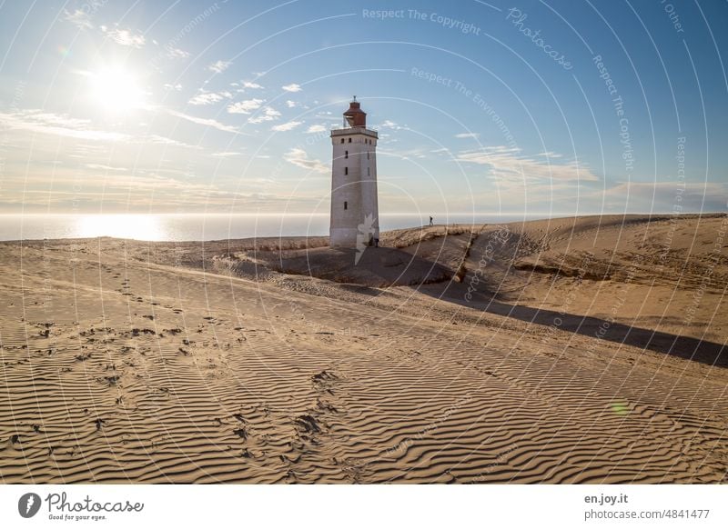 der versandete Leuchtturm zum Sonnenuntergang Rubjerg Knude Fyr Wanderdüne Rubjerg Knude Dänemark Stranddüne Küste Nordsee Sehenswürdigkeit