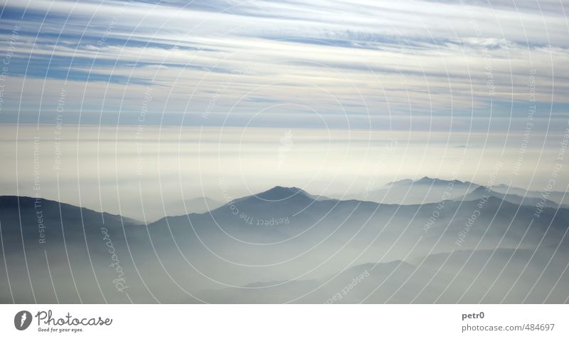 Over the andes Ferien & Urlaub & Reisen Ferne Freiheit Berge u. Gebirge Landschaft Urelemente Luft Himmel Wolken Wetter Nebel Gipfel Anden Flugzeug ruhig