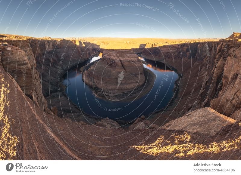 Aussicht auf den Berg von oben Canyonlands Schlucht Klippen Utah Nationalpark Landschaft reisen wüst USA im Freien Natur Antenne trocken Fluss Wildnis Stein