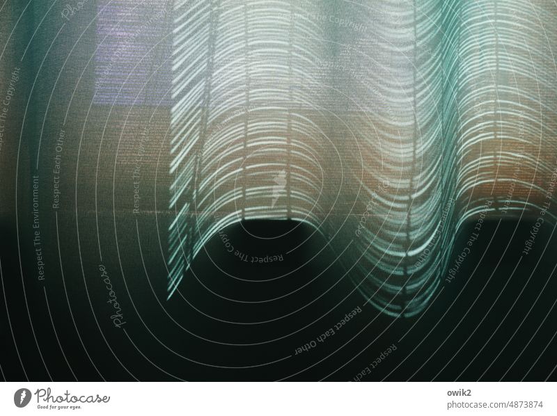 Zugezogen Fenster Vorhang Stoff Gardine Licht Textilien Wohnung Falte Sonnenlicht Faltenwurf hängen Sichtschutz Schatten Häusliches Leben Innenaufnahme Schutz