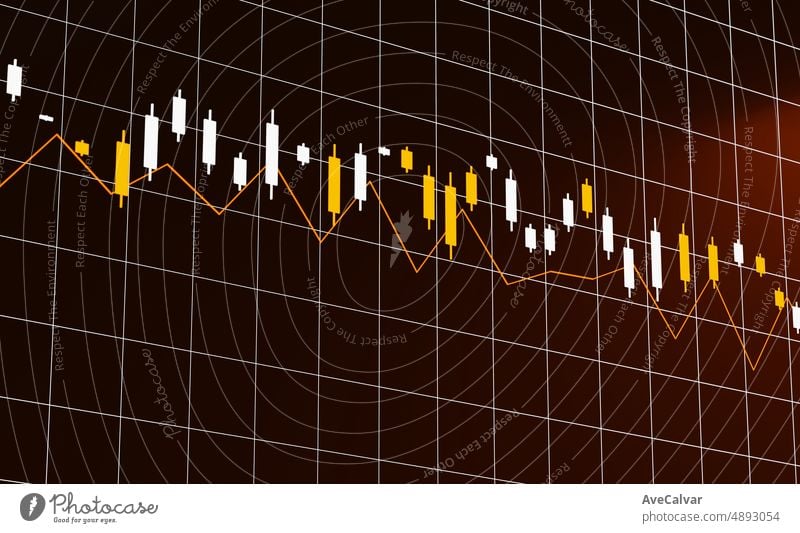 Futuristische Börsenszene. Abstrakte Forex, Börse, Krypto Preisdiagramm Hintergrund.Marktbewegungen kreatives Konzept Charts oben, Infografiken. Realistische 3d Design. Wachstum Weltwirtschaft