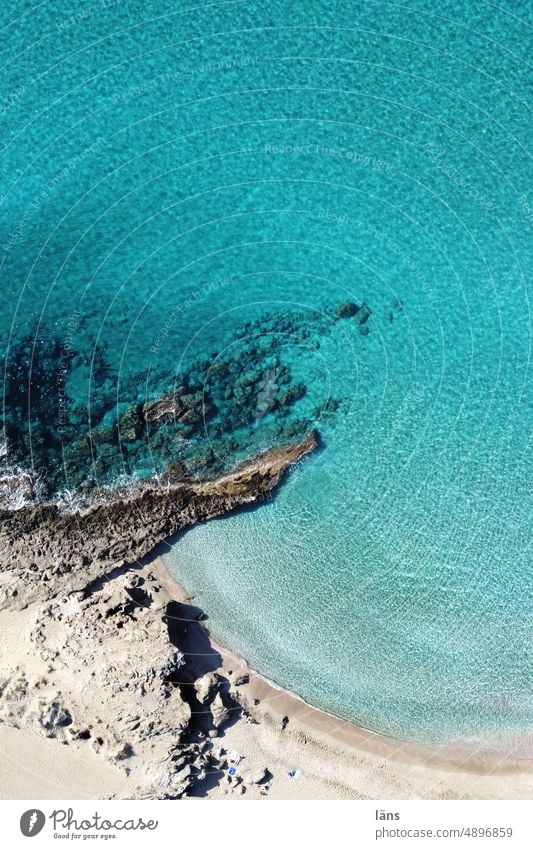 Küstenlinie von oben Meer Mittelmeer Wasser Strand Sommer Drohnenansicht Ferien & Urlaub & Reisen Meereslandschaft blau Ufer Tourismus Europa Griechenland Kreta