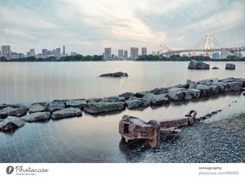 End of day - Rainbow Bridge Odaiba, Tokio Ferien & Urlaub & Reisen Tourismus Ferne Sightseeing Städtereise Wasser Wolken Sonnenaufgang Sonnenuntergang Strand