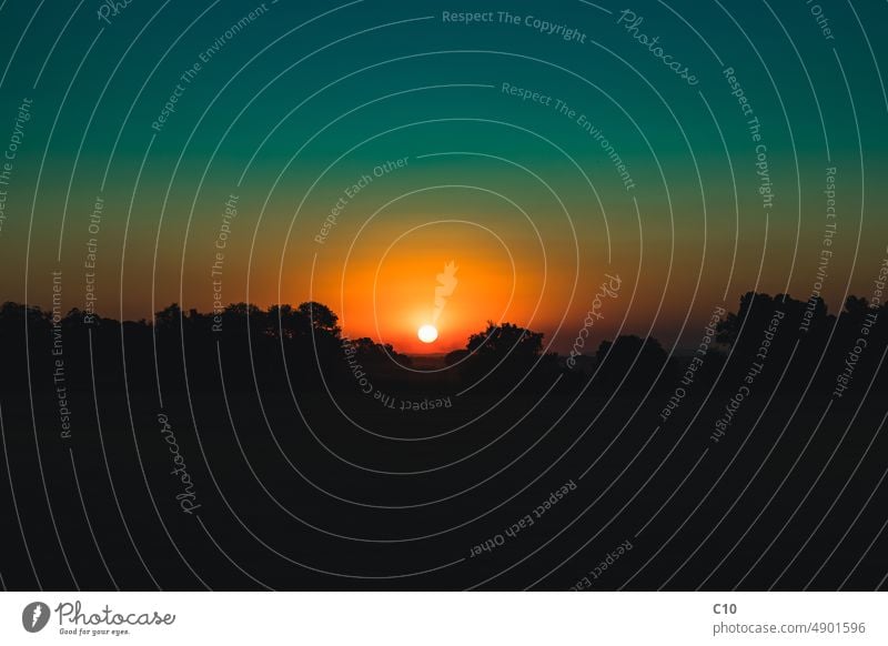 Schöner, idyllischer und farbenfroher afrikanischer Sonnenuntergang Licht Herbst Hintergrund schön PKW Wolken Wolkenlandschaft Landschaft Morgendämmerung