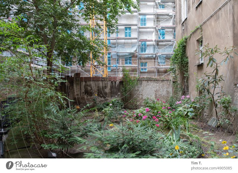 Hinterhof Berlin unsaniert Baustelle Architektur Altbau Hof Stadtzentrum Gebäude Hauptstadt Altstadt Fassade Fenster Prenzlauer Berg Tag Haus Altbauwohnung