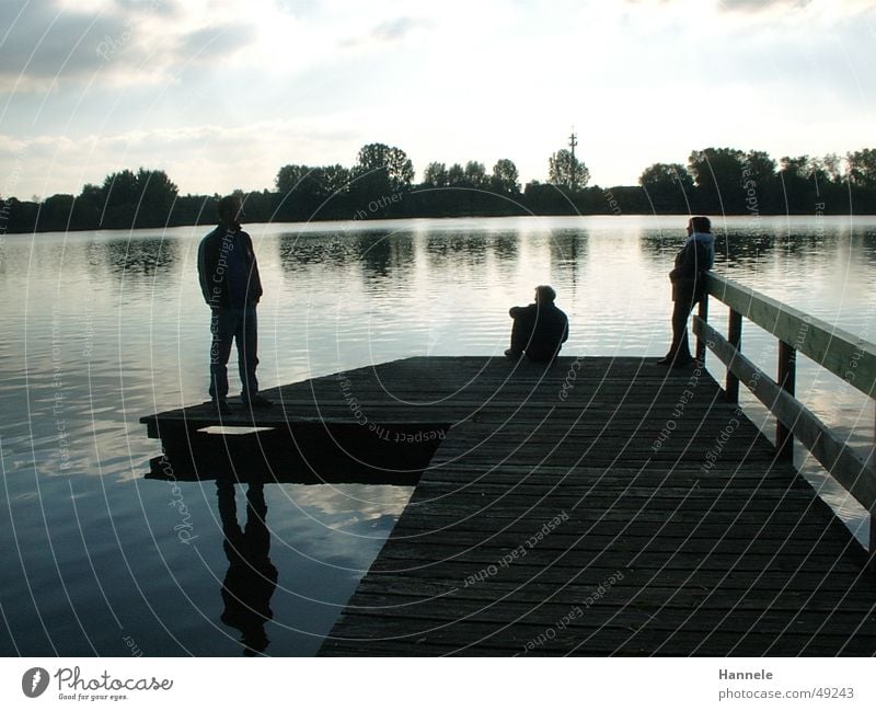 Steg vom See 3 Panorama (Aussicht) Bremervörde Baum Hintergrundbild Außenaufnahme Spiegelbild Reflexion & Spiegelung mehrere Wasser Sonne Landschaft groß