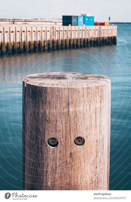 Bruder von "Bernd das Brot", "Paul Pfahl" – Pfahl an Anlegersteg auf Helgoland Strandspaziergang Gedeckte Farben Ferien & Urlaub & Reisen Farbfoto