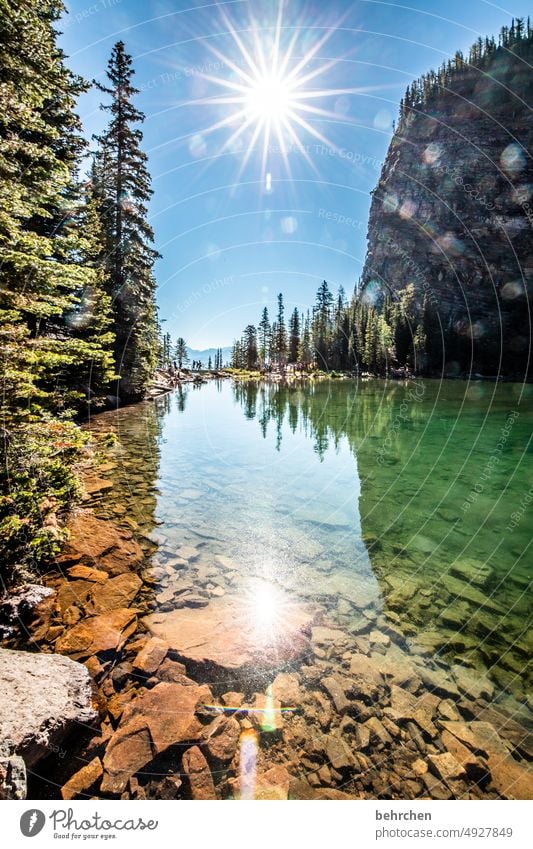 agnes stille friedlich Einsam Einsamkeit Himmel Ausflug Banff National Park Bergsee Reflexion & Spiegelung weite Ferne Fernweh besonders