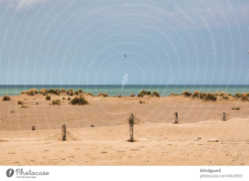 Heute ist alles sehr friedlich am Strand von Dünkirchen Westfront historischer Ort Nordsee Frankreich 2. Weltkrieg Außenaufnahme Krieg Menschenleer