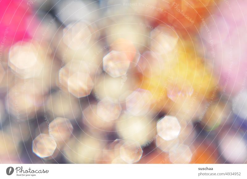 buntes bokeh Bokeh glitzernd farbenfroh hell Unschärfe verschwommen abstrakt Lichter Dekoration & Verzierung glänzend festlich defokussiert Lichtpunkte