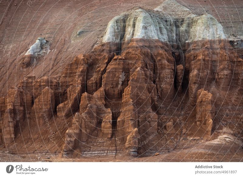 Sandsteinfelsen an einem sonnigen Tag Klippe Formation Natur Landschaft Sommer Berge u. Gebirge atemberaubend Hochland Goblin Valley State Park Utah USA amerika