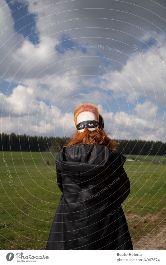 Fasching: Doppelkopf-Maskerade Fastnacht doppelkopf Multiple Persönlichkeit Karneval Verkleidung Kostüm Feste & Feiern verkleiden Mensch Karnevalskostüm Party