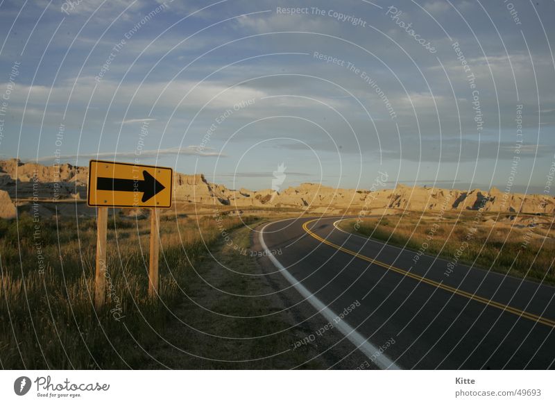 Badlands Amerika badlands USA South Dakota Straße Autobahn Schilder & Markierungen