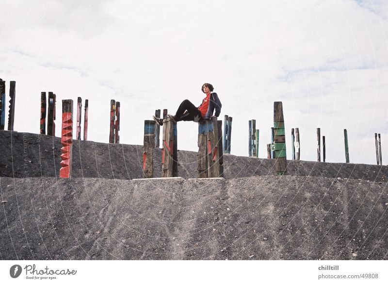 Holzkunst Halde Kunst Bottrop Mann fahl: fähle: junge frei