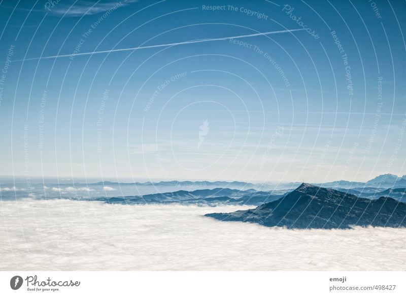 Blick vom Pilatus Umwelt Natur Landschaft Himmel Wolkenloser Himmel Herbst Schönes Wetter Alpen Berge u. Gebirge natürlich blau Nebelmeer Schweiz Farbfoto