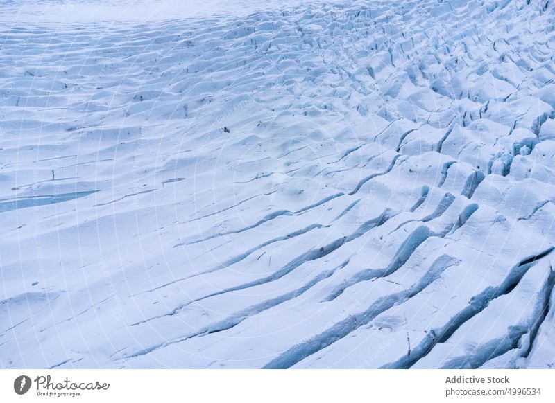 Texturierte massive Eiskappe als abstrakter Hintergrund Gletscher Natur Berghang Geologie Oberfläche Landschaft Formation rau Vatnajokull Island wild Saison