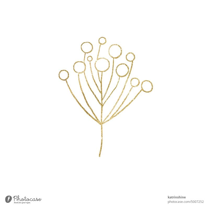 Weihnachten Hand gezeichnet Beeren Silhouette, goldene Umrisse. Weihnachten Design Illustration Umrisslinie Dekoration & Verzierung Zeichnung Element graphisch