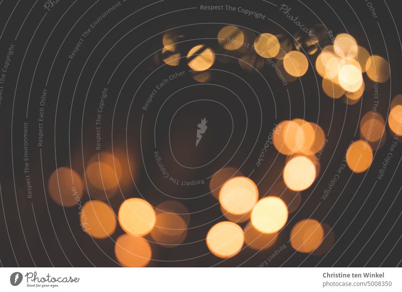 Nachtleben | Lichter in der Dunkelheit Lichterkette bokeh lichter goldenes Licht Abend Lichtpunkte Unschärfe glänzen träumen leuchten draußen ästhetisch Herbst