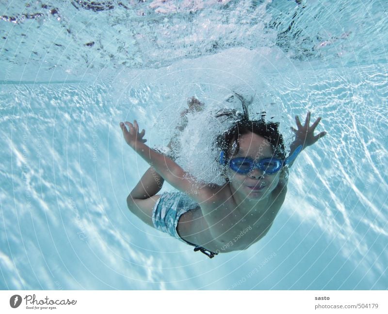 Pooldiver Freude Kinderspiel Ferien & Urlaub & Reisen Tourismus Sommer Sommerurlaub Sonne tauchen maskulin Junge Kindheit Leben 1 Mensch 3-8 Jahre