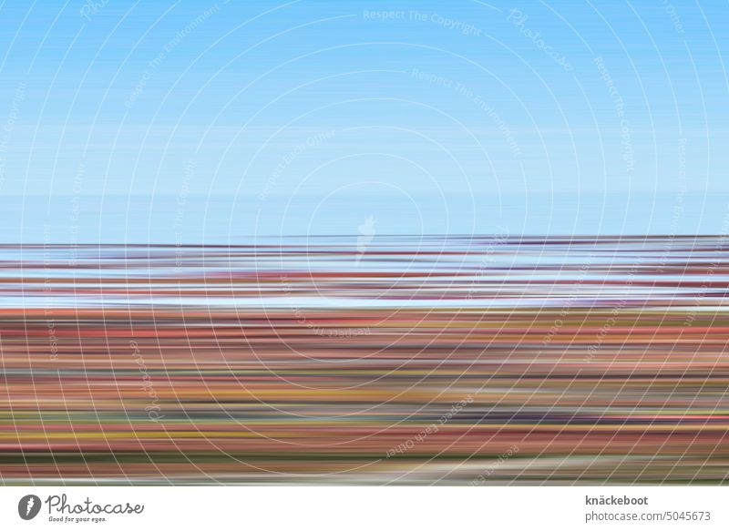 landschaft, abstrakt Landschaft Experiment Menschenleer Unschärfe Bewegungsunschärfe Fototechnik Bildbearbeitung Textfreiraum oben Textfreiraum unten Himmel