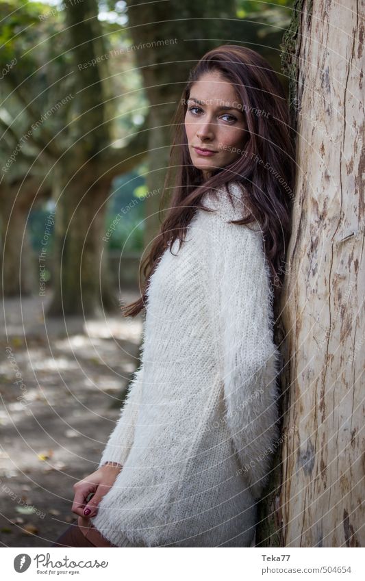 Herbstfrau Mensch feminin Junge Frau Jugendliche 1 Umwelt Natur Landschaft Pflanze Abenteuer ästhetisch Gefühle geheimnisvoll Farbfoto Gedeckte Farben