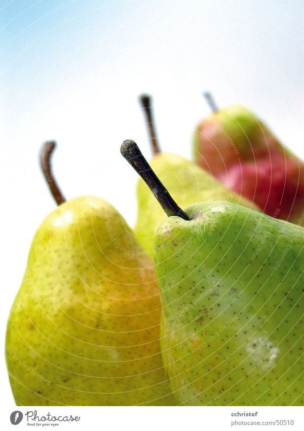 Birnen saftig Gesundheit reif Stengel Vitamin gelb grün Frucht