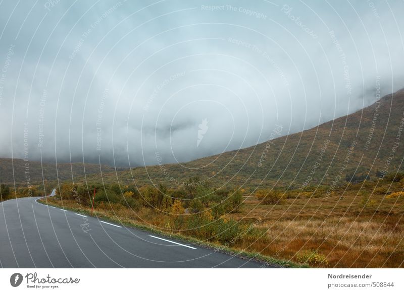 Regentag Sinnesorgane Ferien & Urlaub & Reisen Ausflug Landschaft Urelemente Wolken Gewitterwolken Herbst Wetter schlechtes Wetter Nebel Berge u. Gebirge Straße