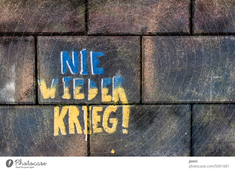 Ein großer Wunsch… NIE WIEDER KRIEG! Ukrainekrieg blau gelb Peace Versöhnung NATO Hoffnung Symbole & Metaphern Politik & Staat Zeichen Russland Krieg Frieden