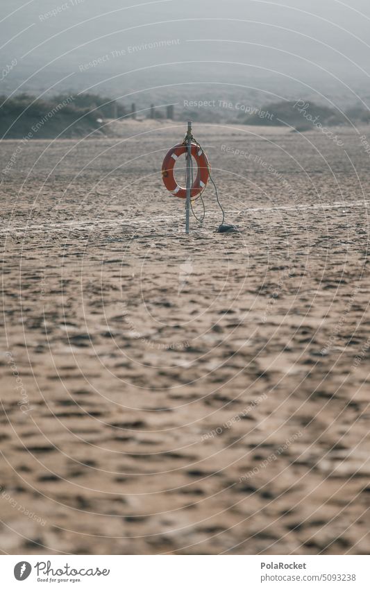 #A0# Sommer Sonne Rettungsring Sand Strand Strandleben Spuren Stranddüne Strandspaziergang Küste Ferien & Urlaub & Reisen Landschaft Tourismus