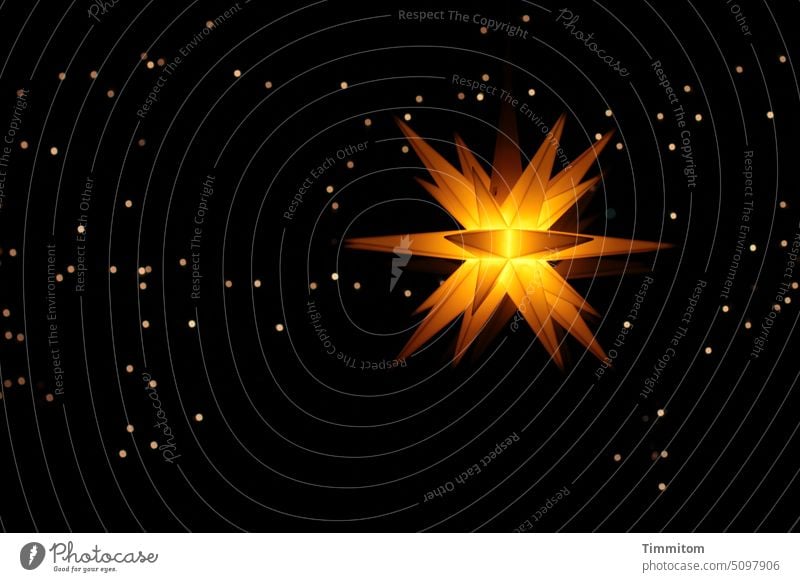 Immer wieder im Dezember...Licht in der Dunkelheit Beleuchtung Stern (Symbol) Lichterkette Nacht adventszeit Weihnachten & Advent Hoffnung Gedanken Erinnerung