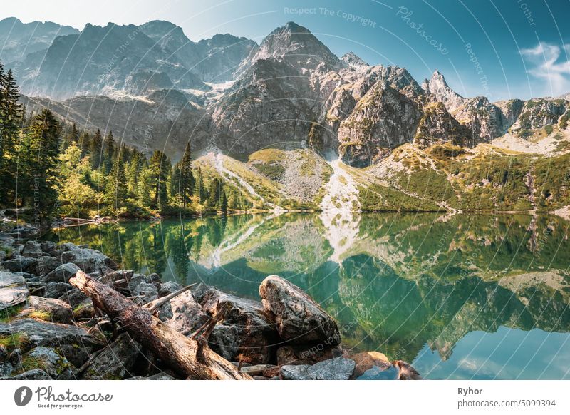 Tatra-Nationalpark, Polen. Kleine Berge See Zabie Oko Oder Małe Morskie Oko Im Sommer Morgen. Fünf-Seen-Tal. Schöne landschaftliche Aussicht. Europäische Natur