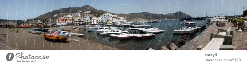 sant angelo - fischerhafen Ferien & Urlaub & Reisen Strand Meer Wasserfahrzeug Panorama (Aussicht) Italien Ischia Neapel Fischer Hafen Sonne Himmel groß