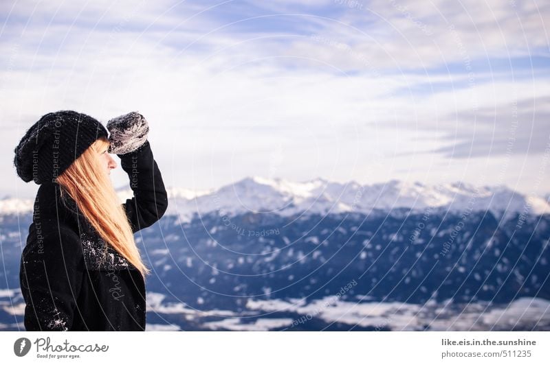 uj da kommt schnee! Ferien & Urlaub & Reisen Ausflug Abenteuer Ferne Freiheit Sightseeing Winter Schnee Winterurlaub feminin Junge Frau Jugendliche Erwachsene