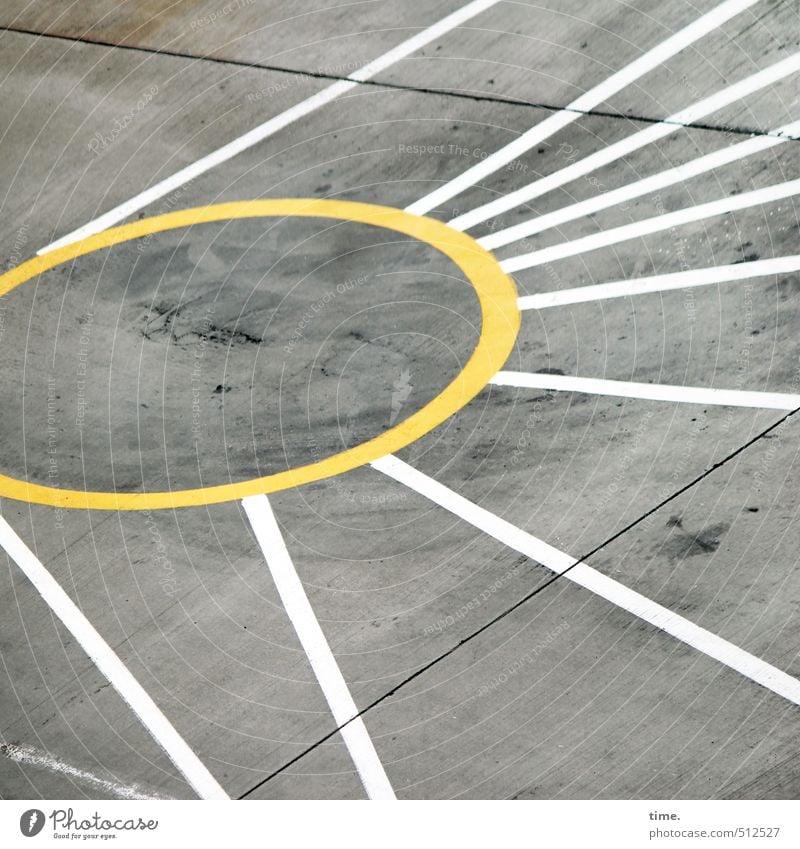 Stern | Set The Controls For The Heart Of The Sun Kunst Luftverkehr Flughafen Flugplatz Landebahn kreisrund Kreis Ölfleck Bodenplatten Stein Zeichen