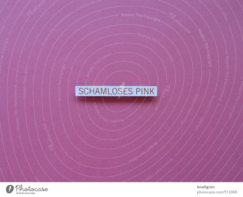 SCHAMLOSES PINK Schriftzeichen Schilder & Markierungen Kommunizieren eckig Fröhlichkeit rosa Gefühle Stimmung Freude Scham Farbe Kreativität Moral schamlos