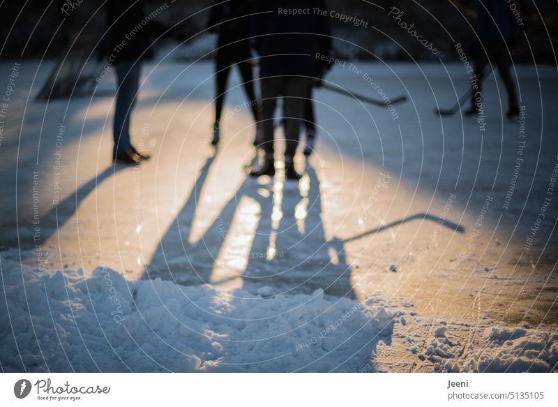 naturverbunden | Jugendbegegnungen im Winter Menschen Jugendliche Bewegung Eishockey Wintersport Freizeit & Hobby Sport Spielen Schlittschuhe Frost kalt See