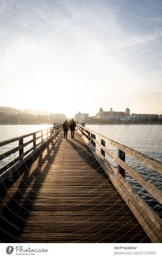 Seebrücke Binz im Winter im Gegenlicht Kreide Schönes Wetter Starke Tiefenschärfe Mecklenburg-Vorpommern Umwelt Ferien & Urlaub & Reisen Landschaft Natur