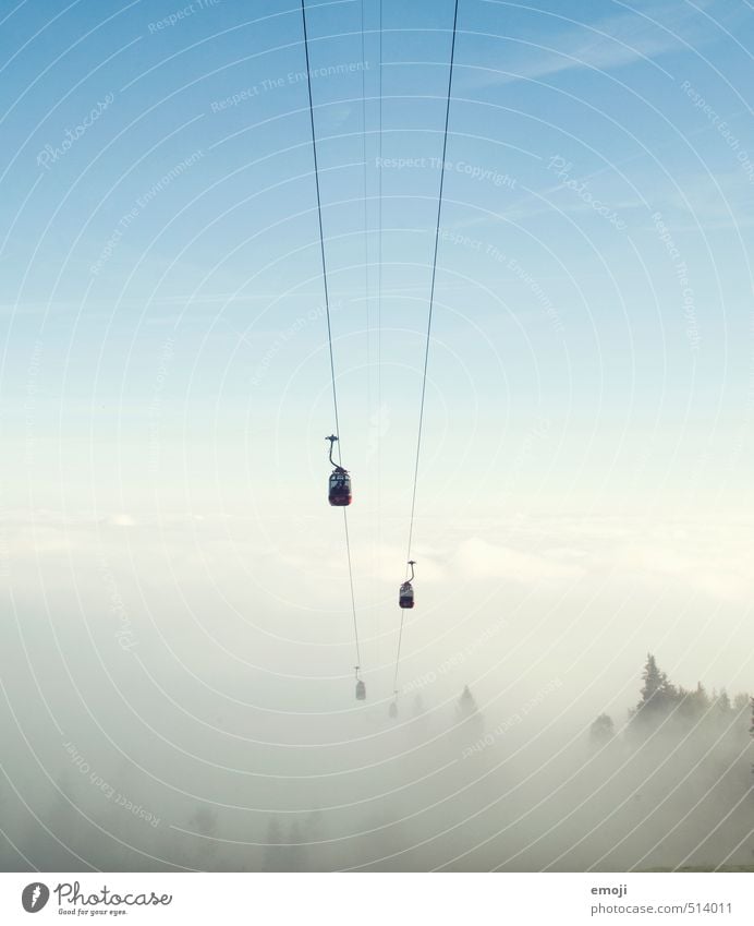 nichts und wieder nichts Umwelt Natur Himmel nur Himmel Herbst Nebel wandern außergewöhnlich natürlich Freizeit & Hobby Seilbahn Gondellift Farbfoto