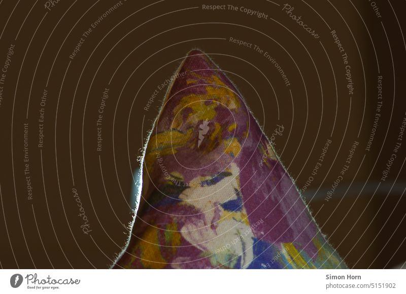 Muster auf Kissen Gegenlicht Fasern Detailaufnahme Strukturen & Formen abstrakt bunt 80s Stoffmuster gemütlich Textilien Dekoration & Verzierung Abend