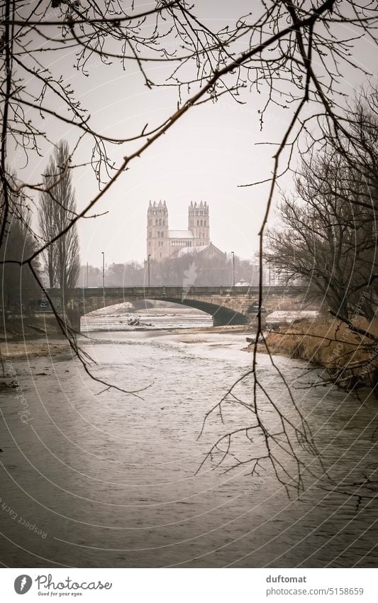 München, St. Maximilian Kirche im Winter Stadt Bayern Schnee Deutschland Architektur Himmel Wahrzeichen Tourismus Sightseeing Sehenswürdigkeit Städtereise