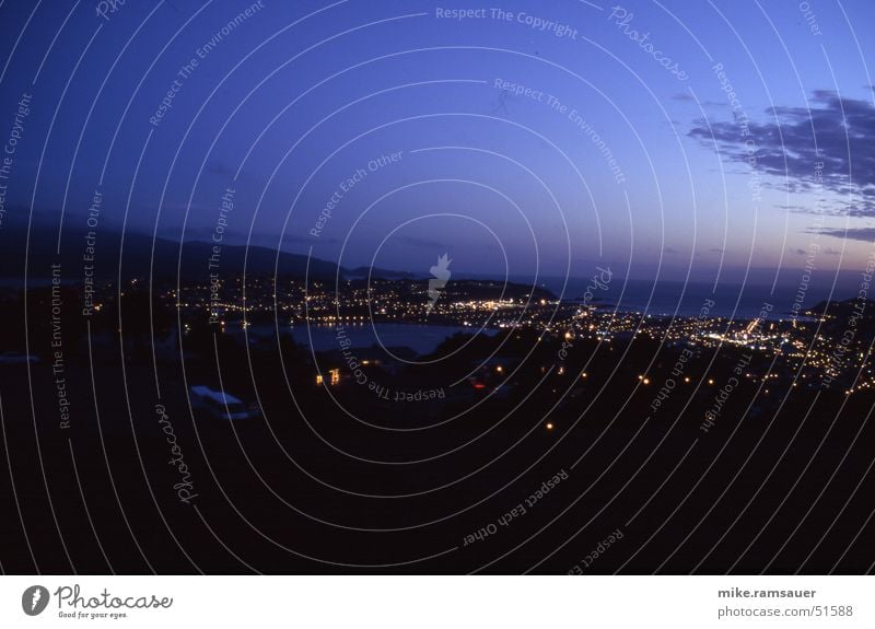 Wellington Nights Neuseeland Nacht Flughafen victoria lookout Abend Himmel