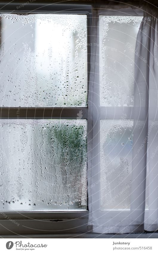 fogged glass Herbst Fenster Holz Glas Tropfen dunkel kalt nass trist Langeweile Traurigkeit Sorge Trauer Liebeskummer Sehnsucht Enttäuschung Einsamkeit