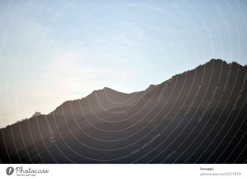 Glarnerland Umwelt Natur Landschaft Urelemente Luft Himmel Wolkenloser Himmel Sonne Sonnenaufgang Sonnenuntergang Sonnenlicht Sommer Klimawandel Wetter