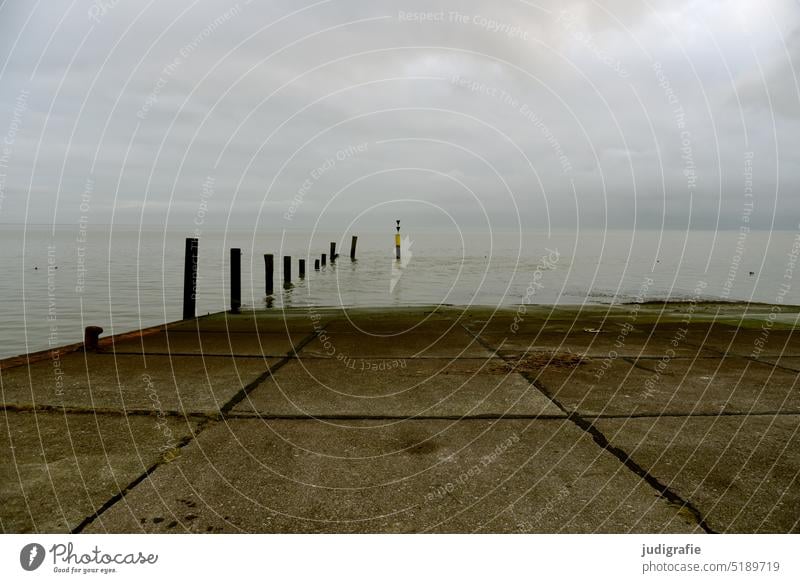 Eckwarden eckwarden Jadebusen Nordsee Meer Küste Landschaft Nordseeküste Wasser Ruhe Himmel Hafen Anlegestelle weite Butjadingen melancholie Untiefentonne