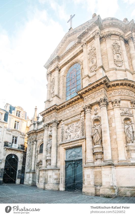 Kirche im Abendlicht bordeaux Frankreich touristisch städtetrip Park Gebäude Tourismus Europa reisen historisch Französisch blau braun Stimmung Sonnenuntergang