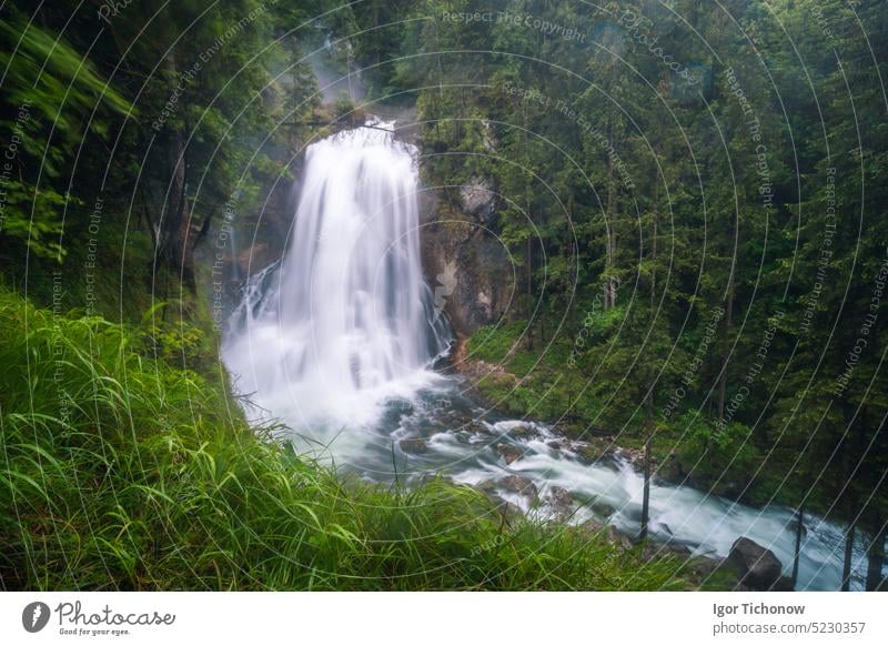 Der Gollinger Wasserfall in Österreich an einem regnerischen Tag gollinger reisen Fluss im Freien Natur Landschaft grün Wald Baum schön Tourismus strömen