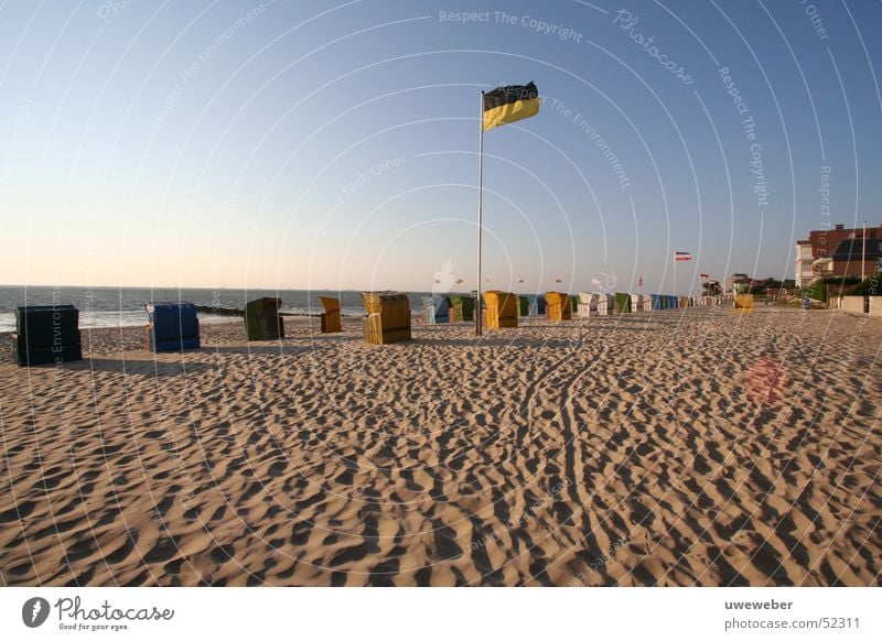 Strand Wyk auf Föhr Strandkorb Morgen Sandstrand Morgendämmerung