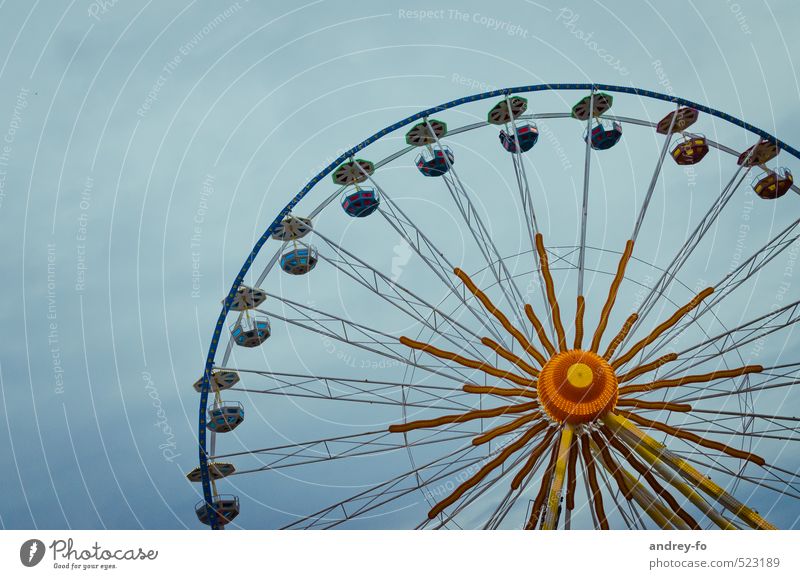 Riesenrad Freizeit & Hobby leuchten schaukeln rund Stadt Freude Höhenangst Abenteuer Angst Bewegung Symmetrie Radius Kugel Jahrmarkt Feste & Feiern drehen hoch